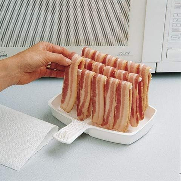 The Original  Microwave Bacon Dish - Makes Crispy Bacon in Minutes - Simple, Quick, and Easy to Use - Reduces Fat Content for a Healthier Meal - Molded in the USA4
