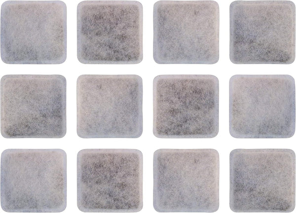 PET Standard Charcoal Filters for Petmate Replendish & Mason, 12-Pack | Compatible with Petmate Replendish and Mason Gravity Waterers. Includes 12 Charcoal Filters and 2 Filter Straps.1