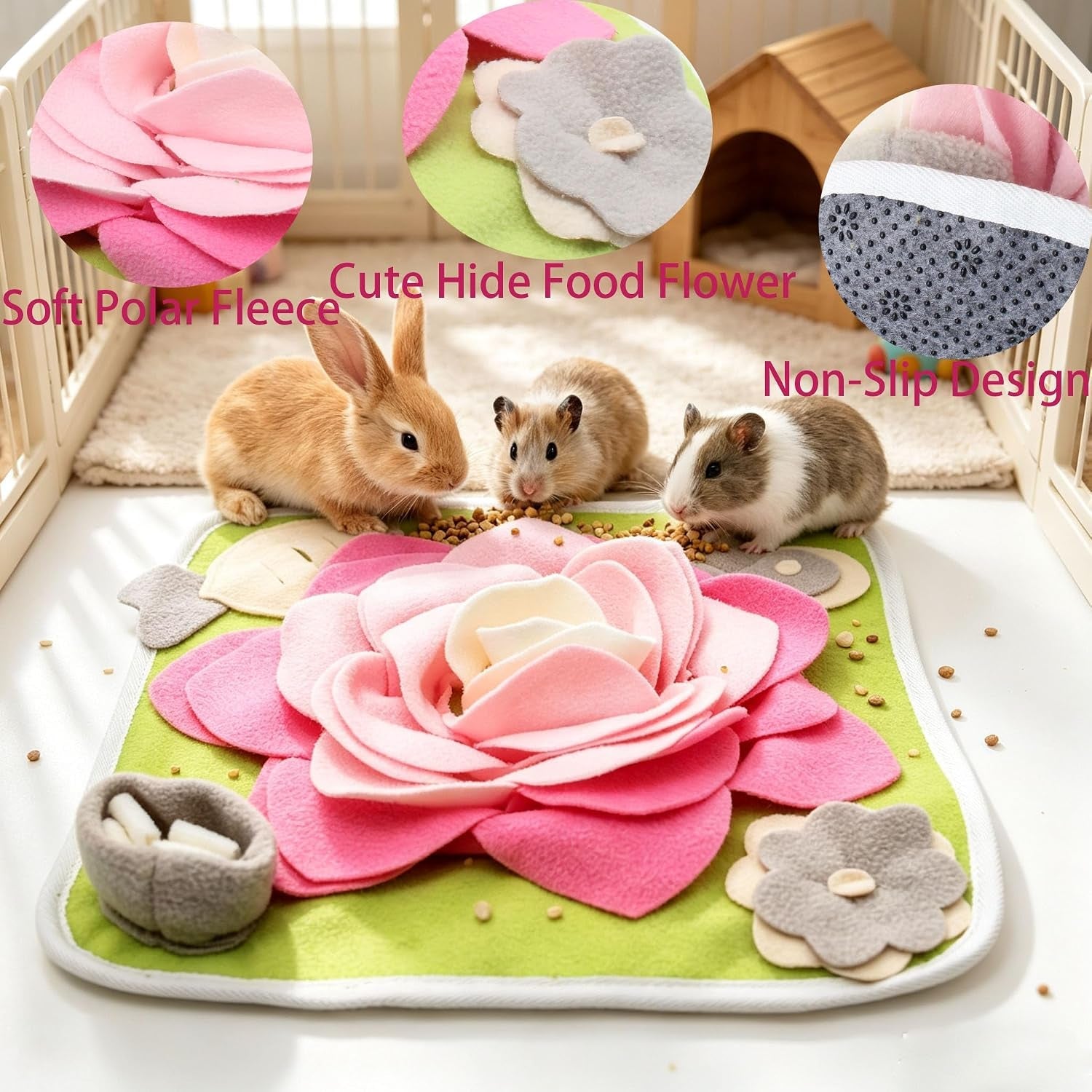 rabbit-foraging-mat-snuffle-mat-for-small-animals-bunny-puzzle-toys-pets-interactive-feeding-mat-for-guinea-pigs-hedgehog-chinchilla-puppies-pink
