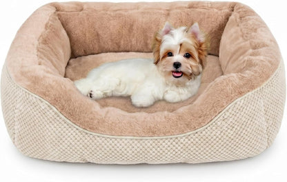 INVENHO Medium Dog Beds for Medium Dogs Washable, Rectangle Dog Bed Medium Size Dog, Orthopedic Dog Bed, Warming Soft Calming Sleeping Puppy Bed Durable Pet Bed with Anti-Slip Bottom M(30"X24"X9")28