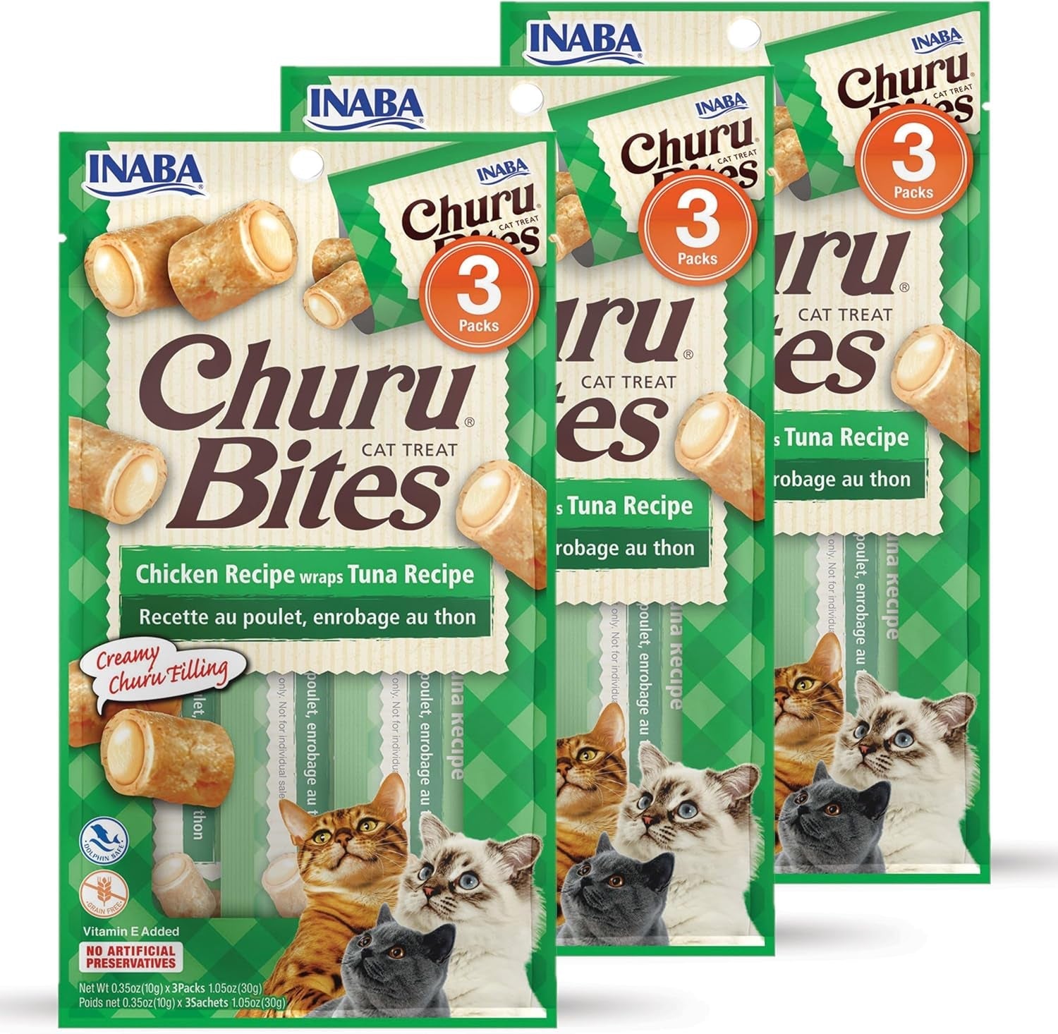 inaba-churu-bites-for-cats-soft-baked-chicken-churu-filled-cat-treats-with-green-tea-extract-0-35-ounces-each-tube-12-tubes-total-4-flavor-variety