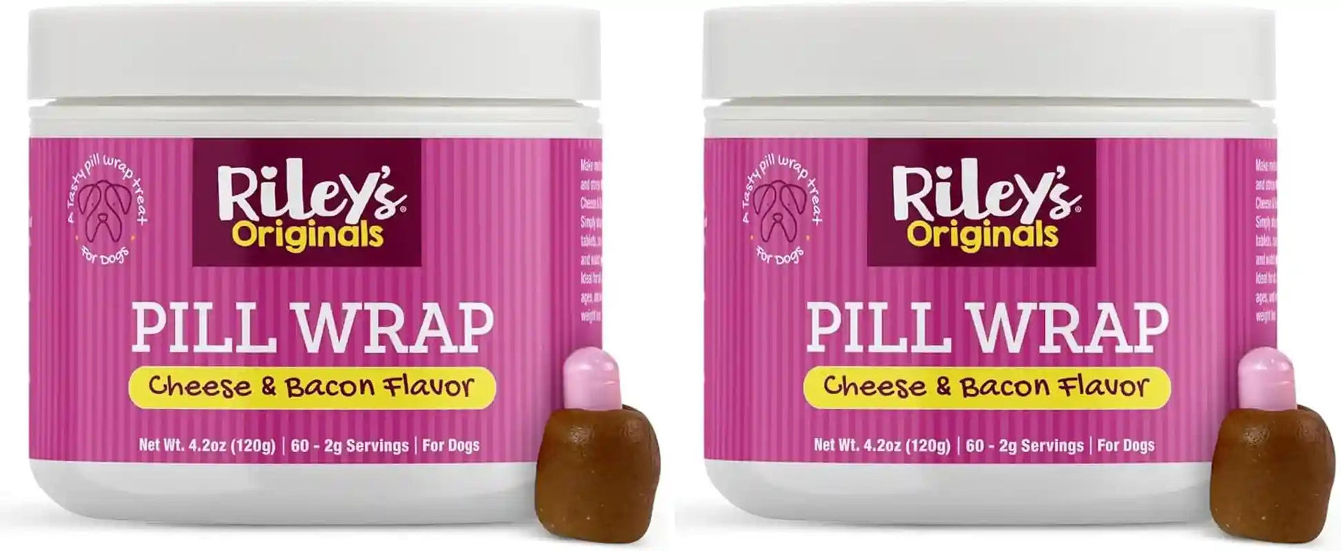 rileys-pill-wrap-for-dogs-cheese-bacon-pill-paste-for-dogs-4-2oz-wrap-capsules-tablets-in-a-tasty-pocket-or-pouch-to-mask-the-taste-flavored-treat-paste-for-easy-medication-time