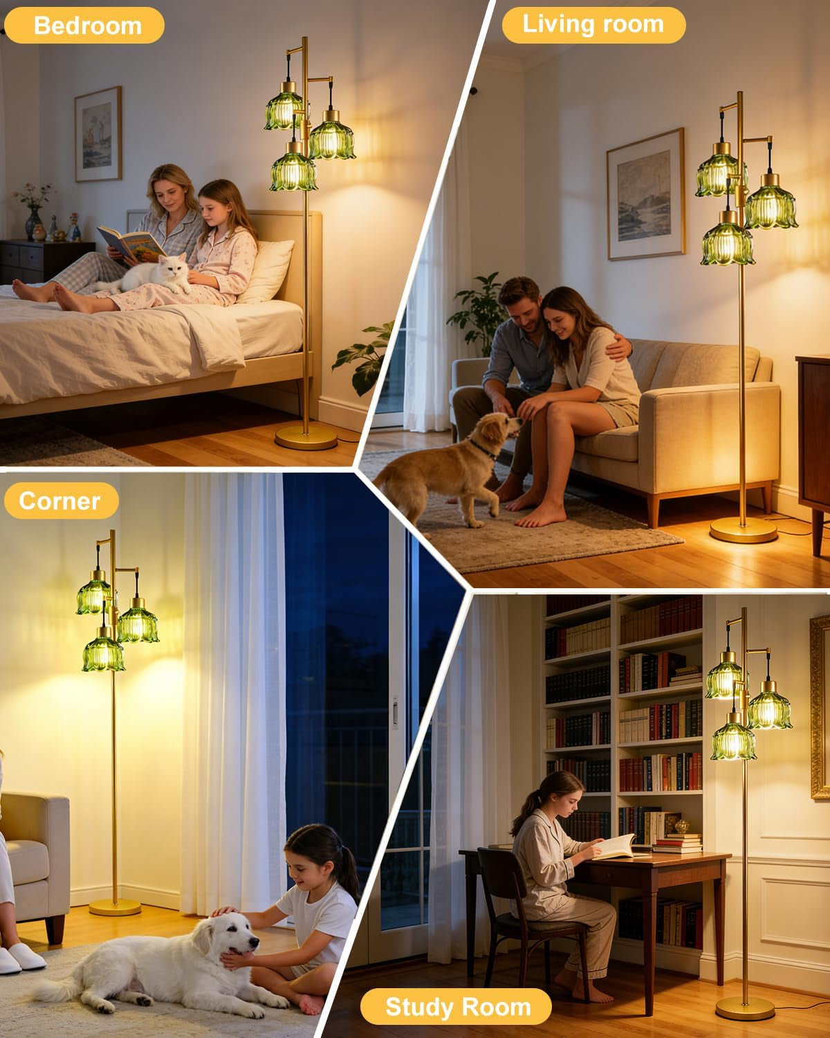 floral-floor-lamp-dimmable-floor-flower-lamp-green-glass-shade-gold-tall-lamp-3-light-bulbs-included-mid-century-standing-lamp-with-5lbs-heavy-base-for-living-room-bedroom-sofa-beside