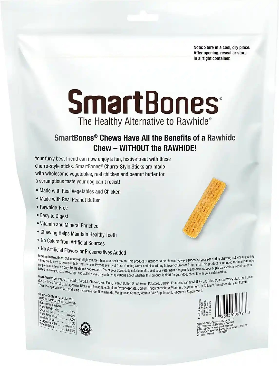 smartbones-churro-style-mini-sticks-28-count-made-with-real-peanut-butter-rawhide-free-chews-for-dogs-7-90-ounce-pack-of-1