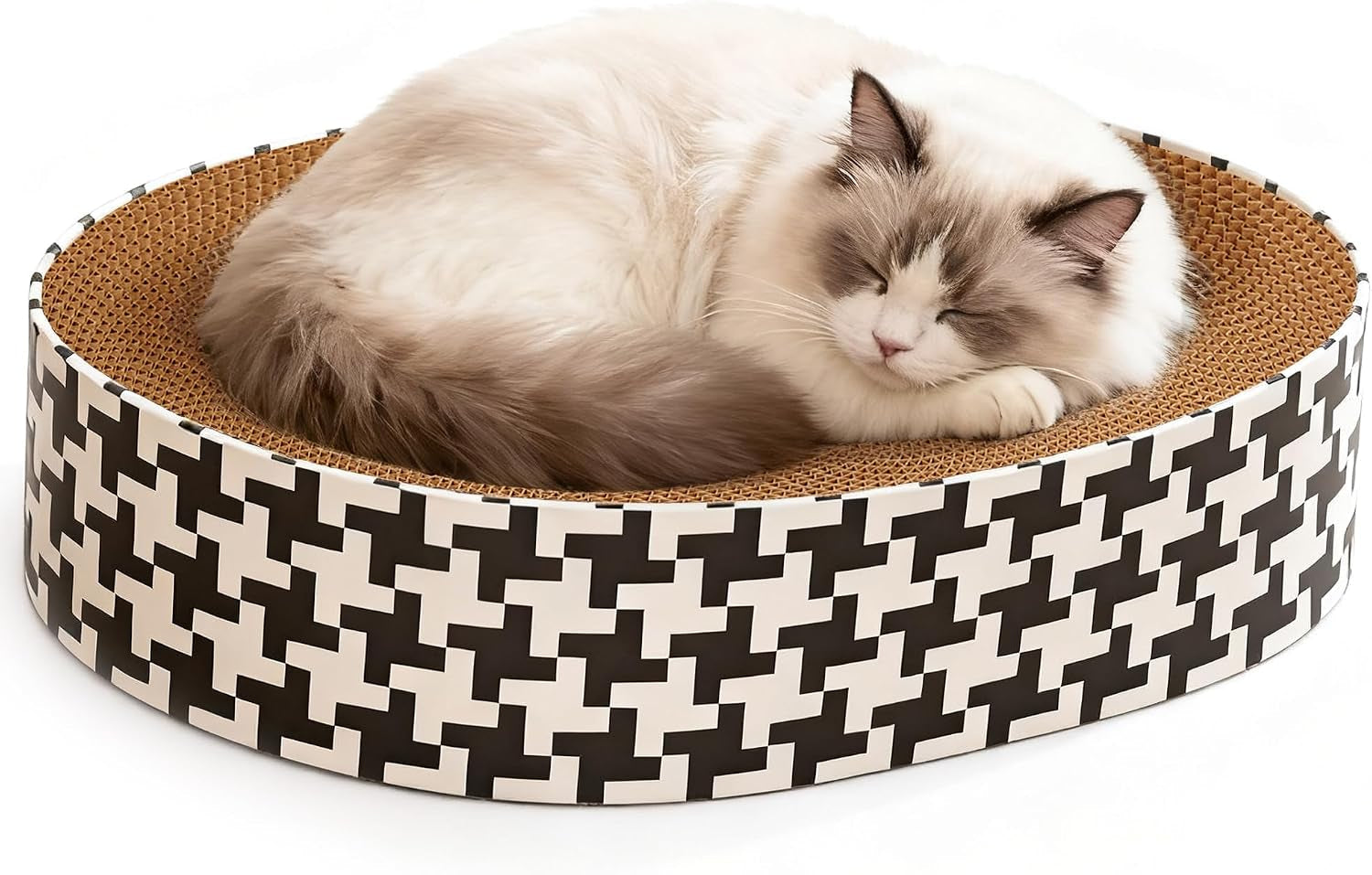 2-in-1-cat-scratcher-cardboard-bed-round-cat-scratching-pad-bowl-for-indoor-cats-durable-corrugated-circle-cat-scratcher-lounge-cozy-oval-cat-scratch-bed-furniture-for-kittens-medium-size-cats