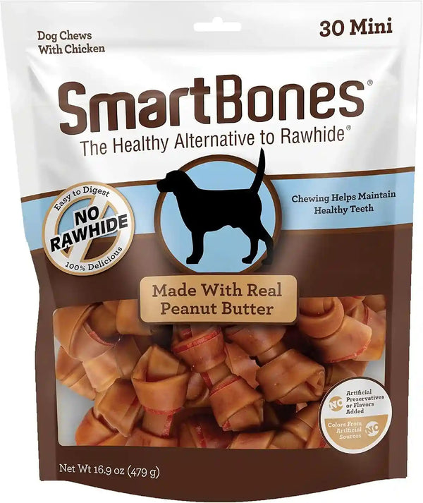 Smartbones Mini Bones with Real Peanut Butter 56 Count, Rawhide-Free Chews for Dogs14