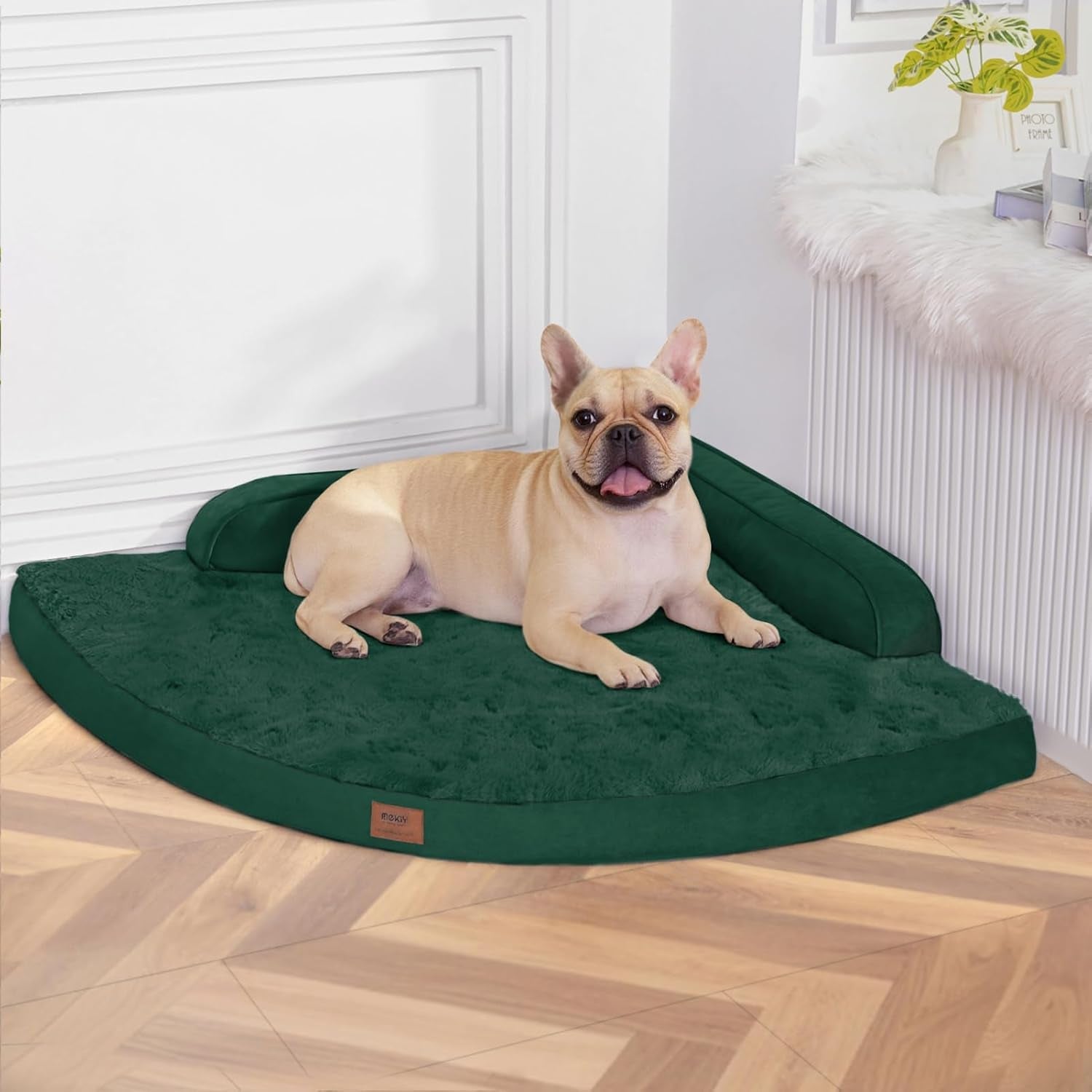 mekiy-orthopedic-waterproof-dog-bed-with-sides-for-extra-large-sizes-dogs-egg-crate-foam-waterproof-liner-anti-slip-bottom-space-saving-perfect-for-corners-and-sofa-edges-40-x-40-inch