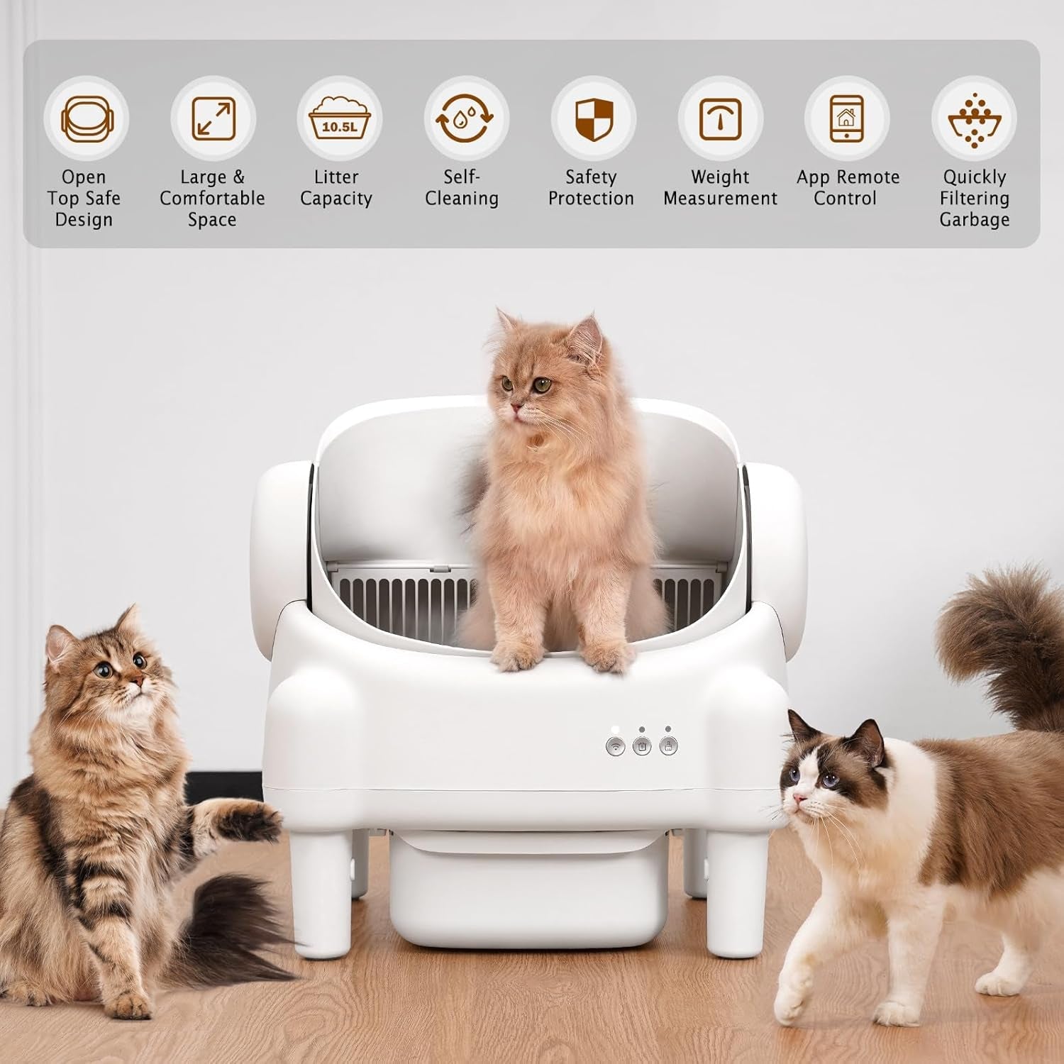 paruuntys-self-cleaning-litter-box-open-top-automatic-litter-box-with-app-control-for-multiple-cats-safety-sensors-protection-odor-control-includes-2-roll-liners-large-waste-bin-cream-white