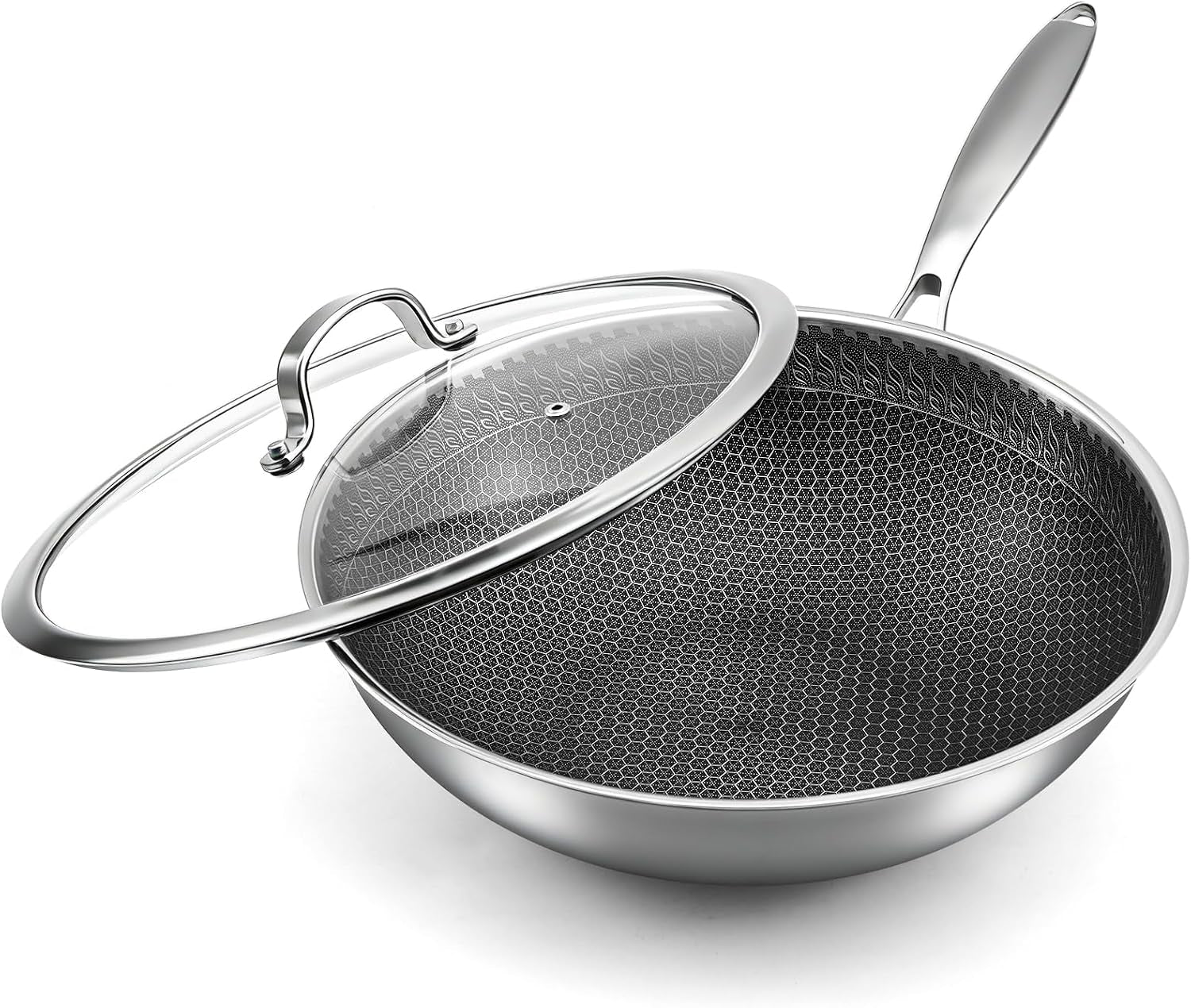 12-2-inch-stainless-steel-honeycomb-wok-pan-with-glass-lid-3-ply-18-10-stainless-steel-stir-fry-pan-flat-bottom-wok-for-induction-gas-electric-and-glass-stoves-4-2-qt