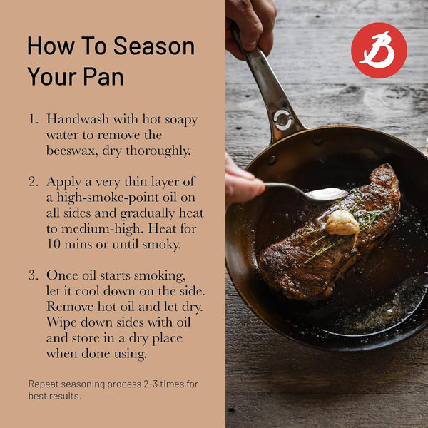 MINERAL B Pro Carbon Steel Fry Pan - 11” Diameter, 8.3” Cooking Surface - Ideal for Searing, Sauteing & Reheating - Naturally Non-Stick Finish - Made in France3