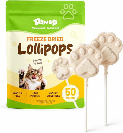 PAWUP Freeze Dried Chicken Cat Treats, High-Protein Cat Snacks, 10 Pack | Chicken First, High Protein, Interactive Feeding, Daily Rewards, Cat Lollipops Treat, Birthday Cat Treat, Interactive Feeding9
