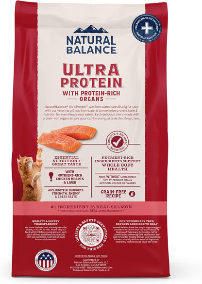 Natural Balance Ultra Protein Dry Cat Food, Real Salmon & Chicken Meal Recipe with Chicken Liver & Chicken Hearts - 10 Lbs.2