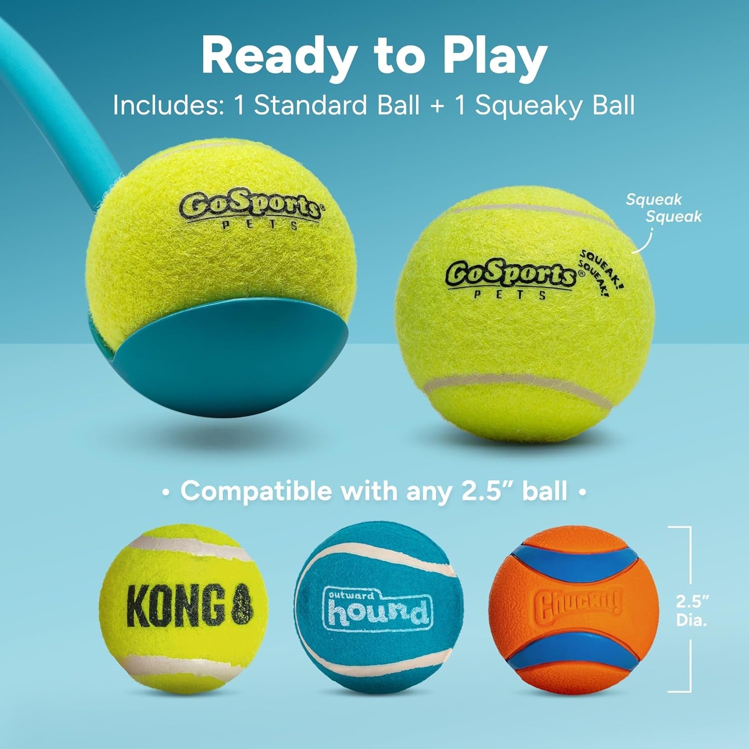 gosports-pets-24-inch-dog-ball-launcher-ergonomic-tennis-ball-thrower-for-dogs-20-lbs-includes-tosser-and-2-2-5-inch-balls-for-fetch