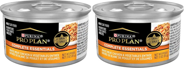 Purina Pro Plan High Protein Cat Food Gravy, White Meat Chicken and Vegetable Entree - (Pack of 24) 3 Oz. Pull-Top Cans10