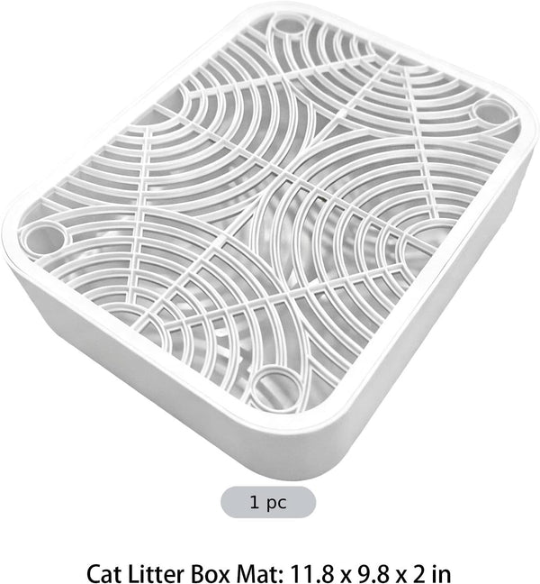 2 in Cat Litter Box Ramp with Filter, 11.8 X 9.8 In, Prevents Litter Dispersion, Cleans Paws, White3