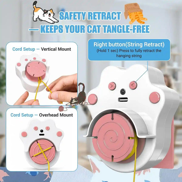 Interactive Cat Toys for Indoor Cats, Automatic Flying Bird & Mouse | Chase Exercise Enrichment Stimulation, USB Large-Capacity Rechargeable Electric Door Hanging Toy for Bored Kitten & Adult Cat5
