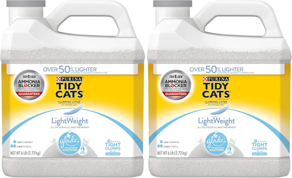Purina Tidy Cats Light Weight, Low Dust, Clumping Cat Litter, Lightweight Glade Clear Springs Multi Cat Litter - 6 Lb. Jug12