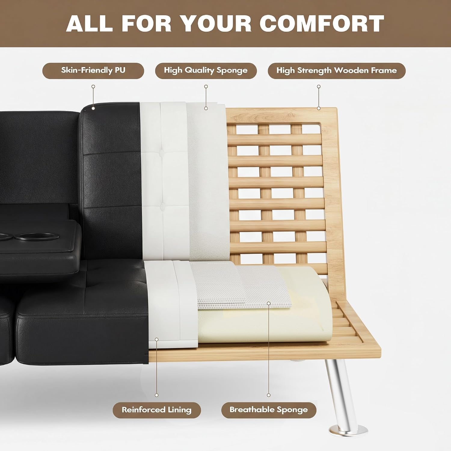 black-faux-leather-futon-sofa-bed-loveseat-with-adjustable-backrest-futon-couch-with-removable-armrests-recliner-sleeper-sofa-bed-with-dual-cup-holders-for-living-room-apartment-office-black