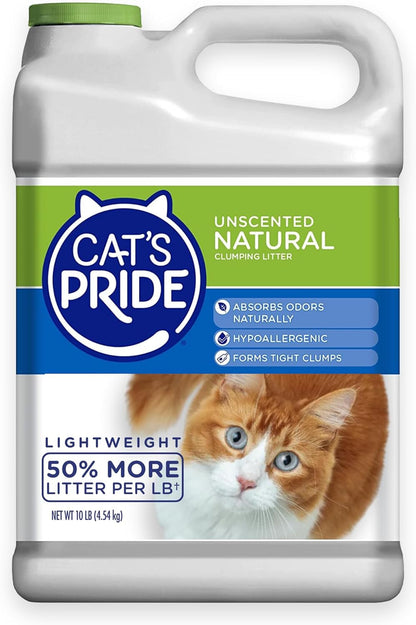 Cat'S Pride Lightweight Clumping Litter: Natural - Powerful Odor Control - Unscented, 10 Pounds1