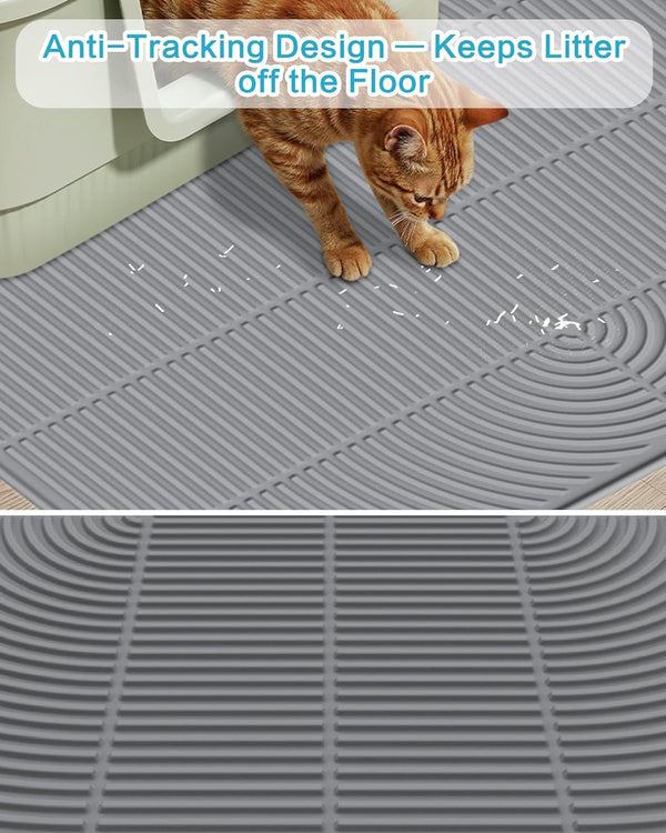 Silicone Cat Litter Mat XL, 47'' X 35'', Extra Large Waterproof Trapping Mat for Litter Box, Easy Clean & Non-Slip4