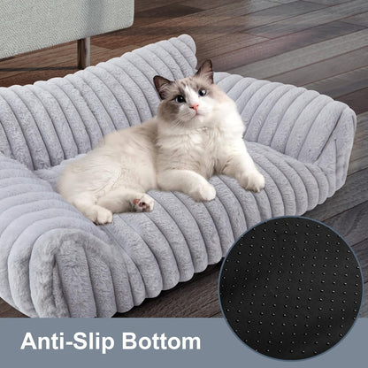 Cute Cat Couch Bed for Indoor Cats, Dog Beds for Small Dogs Couch, S, Grey | Dog Couch Bed with Removable Washable Cover,Cute Fluffy Pet Sofa Cat Couch Bed,Washable Dog Bed Medium Large Size Dog6