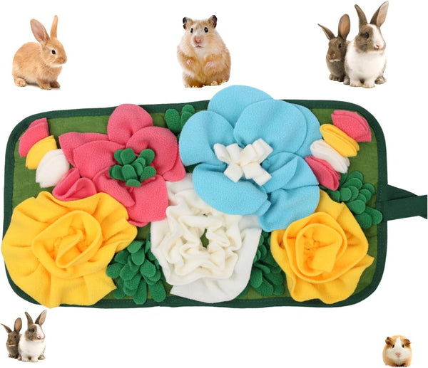 Rabbit Foraging Mat Interactive Bunny Snuffle Mat for Small Animals | Puzzle Toy Indoor Enrichment Feeding Mat 11.8" Treat Dispenser for Bunny Guinea Pigs, Ferrets, Chinchillas, Hamste, Puppies9
