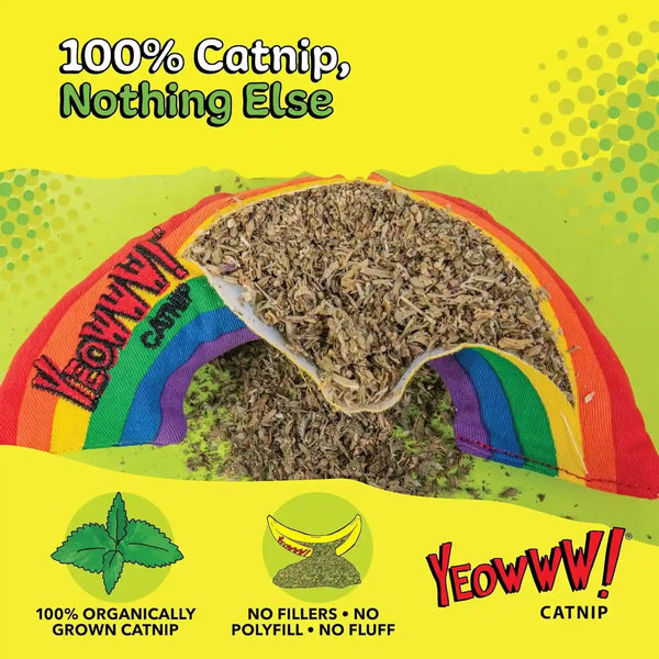Yeowww! Catnip Rainbow Toy for Cats - Colorful Arch Shape - Durable Cotton Twill - Made in the USA - Stuffed with Organically Grown Catnip3