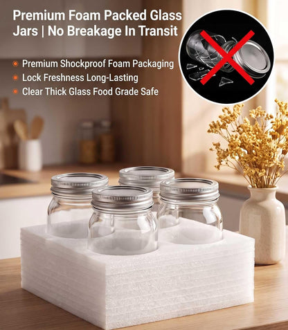Mason Jars 16 Oz with Lids, 4 Pack Clear Glass Jars for Meal Prep & Storage | Leakproof Airtight Seal, BPA Free Thick Glass, Microwave Safe Food Container, Ideal for Canning, Overnight Oats, Meal Prep7
