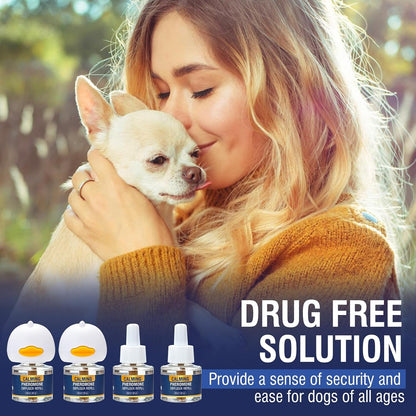 Dog Calming Pheromones Diffuser 6 in 1 Kit Appeasing Pheromone Diffuser to Calm (2 Plug In+4 X48Ml Refill) for Anxiety Relief Reduce Aggression Fighting Barking Stress 120 Day Supply(Tasteless)6