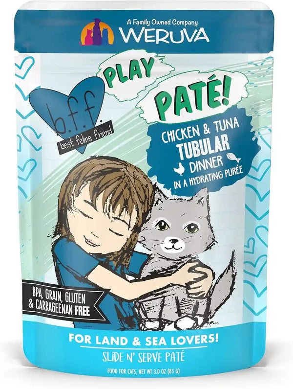 Weruva B.F.F. Play - Best Feline Friend Paté Lovers, Aw Yeah!, Paté Partay! Variety Pack, 3Oz Pouch (Pack of 12)18