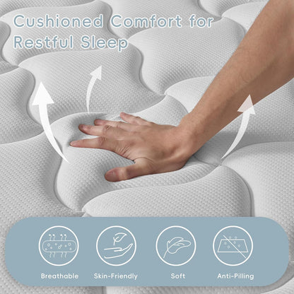 Queen Mattress, 12 Inch Queen Size Mattress in a Box, Individually Wrapped Pocket Spring Mattress, Pressure Relief, Medium Firm Support, Breathable and Low Motion Transfer3