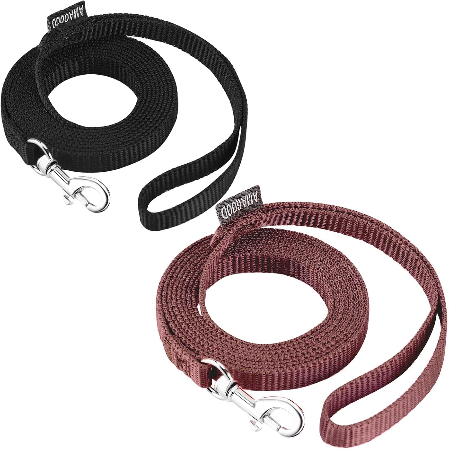 amagood-6-ft-puppy-leash-strong-traditional-style-with-easy-to-use-collar-hook-great-for-small-medium-and-large-dogs-5-8in-x-6-ft-purple