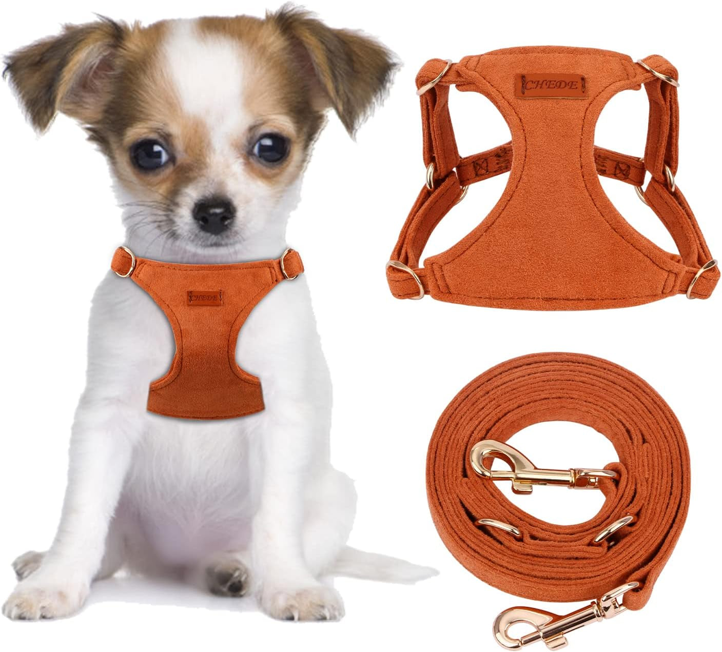 chede-no-pull-puppy-harness-and-multifunction-dog-leash-set-8-colors-soft-adjustable-no-choke-escape-proof-cute-lightweight-pet-vest-harness-for-small-and-medium-dog