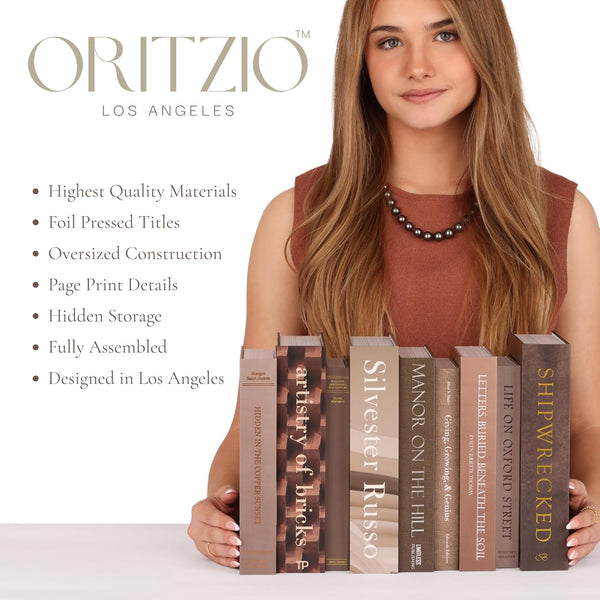 Oversized Set of 9 Faux Books with Hidden Storage (Black), Fashion Books, Coffee Table Accessory, Bookshelf Decor, Home Staging5
