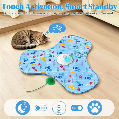Interactive Cat Toys for Indoor Cats, Automatic Hide and Seek Motion-Activated Cat Toy with Moving Feather & Animal Chirps, USB Rechargeable Electric Cat Enrichment Toy for Bored Adult Cats & Kittens4