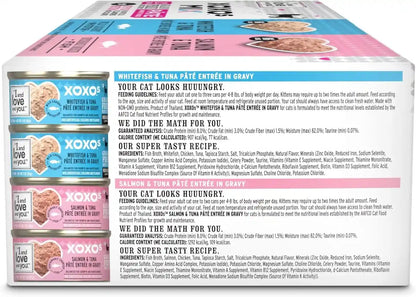 I and LOVE and YOU Xoxos Mix Pate Wet Cat Food, Variety Pack, Grain Free, Artificial Preservatives Free, 3 Oz Pack of 12 Cans2