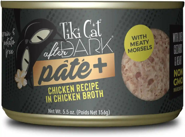 Tiki Cat after Dark Pate+ Wet Cat Food, Variety Pack, 2.8 Oz. Cans (Pack of 12)12