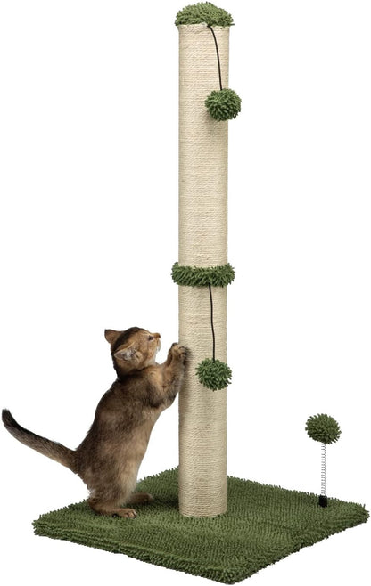 MECOOL Cat Scratching Post Premium Basics Kitten Scratcher Sisal Scratch Posts with Hanging Ball 22In for Kittens or Smaller Cats (22 Inches for Kitten, Beige)15