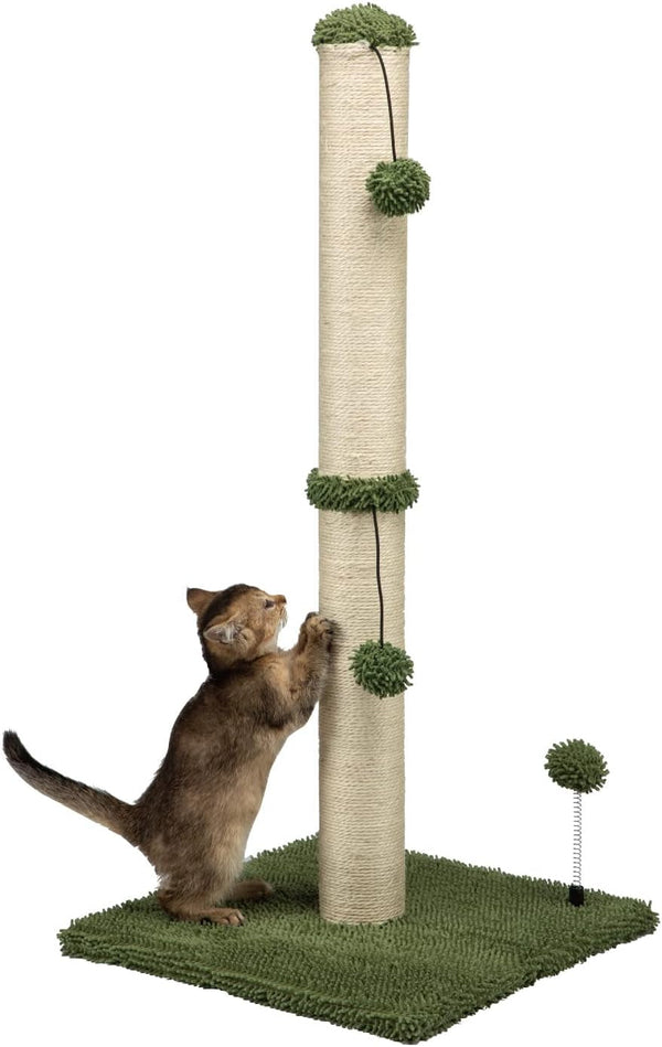 MECOOL Cat Scratching Post Premium Basics Kitten Scratcher Sisal Scratch Posts with Hanging Ball 22In for Kittens or Smaller Cats (22 Inches for Kitten, Beige)15