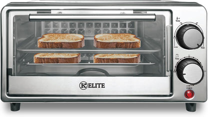 Toaster Oven, Compact Countertop Appliance with Bake Tray, Wire Rack, Adjustable Timer, and Temperature Control, Black1