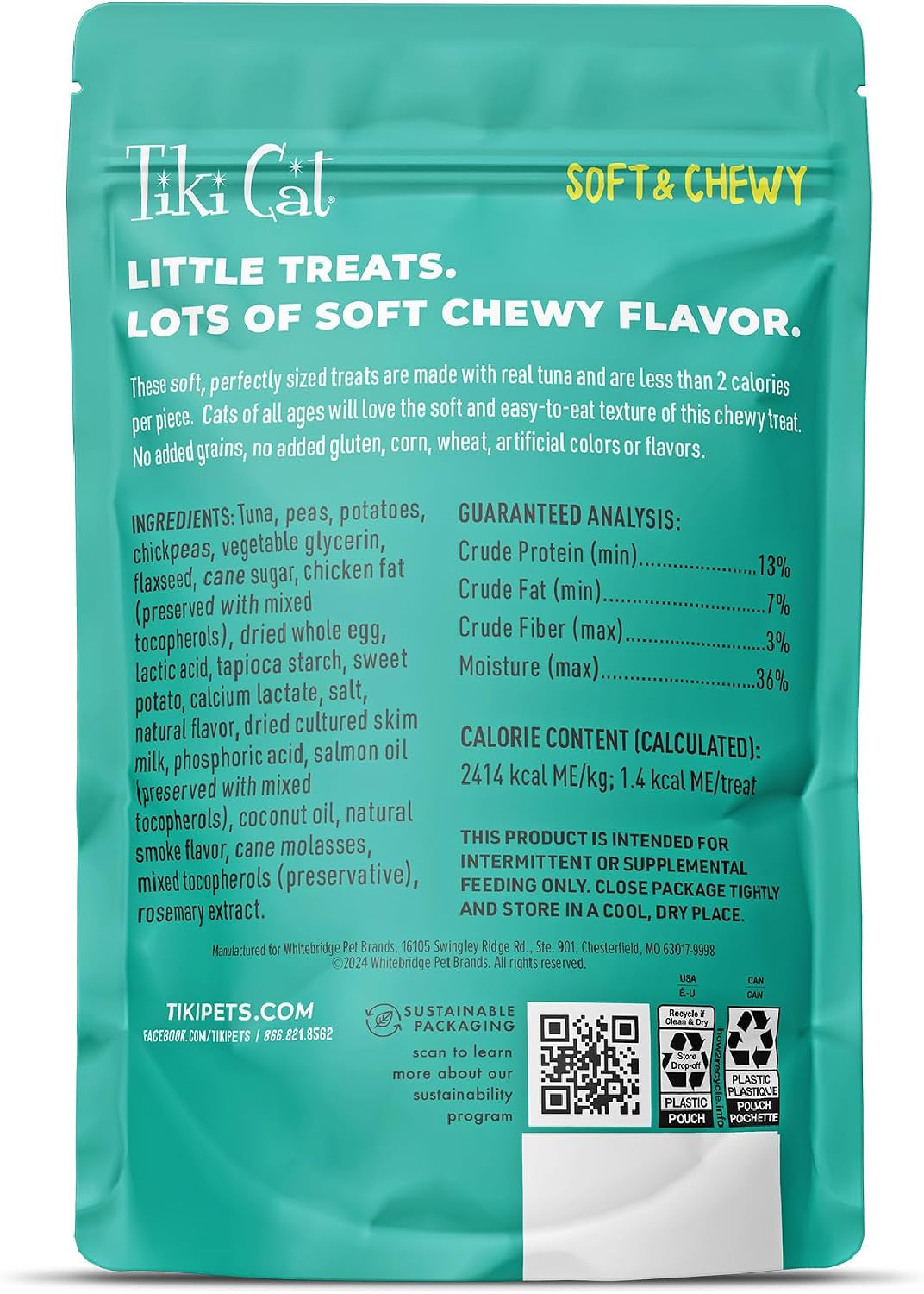 tiki-cat-soft-chewy-treats-tuna-flavor-3-calories-per-treat-with-grain-free-and-no-added-gluten-6-oz-pouch-pack-of-1