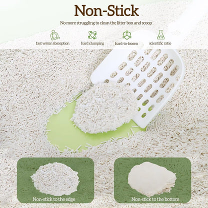 EZSKUUP Non-Stick Bottom Tofu Cat Litter Mix Cassava, Strong Clumping Low Tracking Kitty Litter, Natural Biodegradable Litter, Plant Odor Control, Low Dust Easy to Scoop, 9Lb3