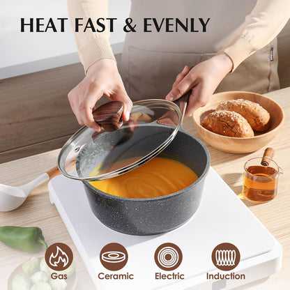 Nonstick Cookware Set 13 Pcs, Non Stick Pots and Pans Set | Swiss Granite Coating, Healthy Kitchen Cooking Set, Stay-Cool Handles, Induction Compatible, PFOA/PFOS Free4