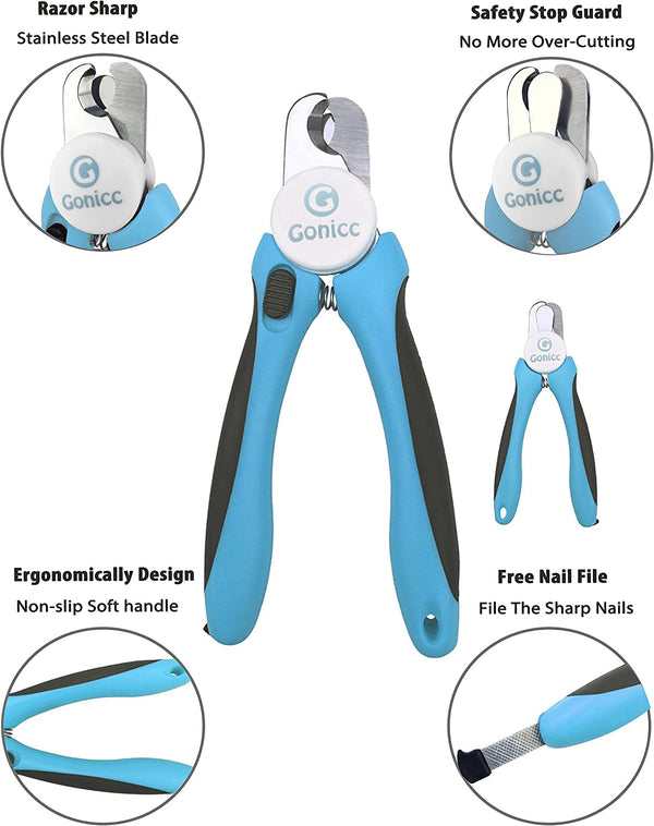 Gonicc Professional Dog & Cat Pets Nail Clippers & Trimmers | with Safety Guard to Avoid Overcutting, Free Nail File, Razor Sharp Blade - Professional Grooming Tool for Pets5