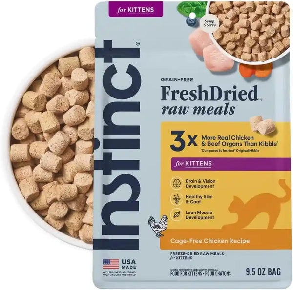 Instinct Freeze Dried Raw Meals, Natural Cat Food, Chicken, 9.5 Oz. Bag | Freshdried Raw, 93% Meat & Organs, 7% Non-Gmo Vegetables, Fruits & Other Wholesome Ingredients, Supports Overall Vitality15