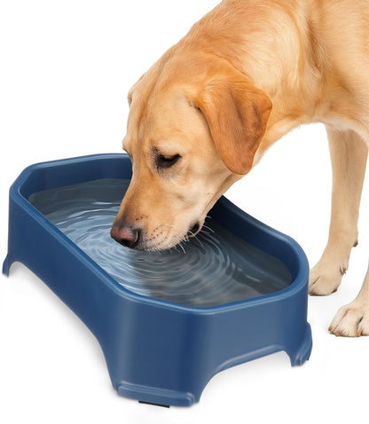 Neater Pet Brands Extra Large Water Bowl for Dogs, Outdoor Dog Water Bowl (1.25 Gallon XL Capacity), Big Trough Style Food Dish for Indoors or Outside, No Spill Large Dog Bowls, Gunmetal Grey24