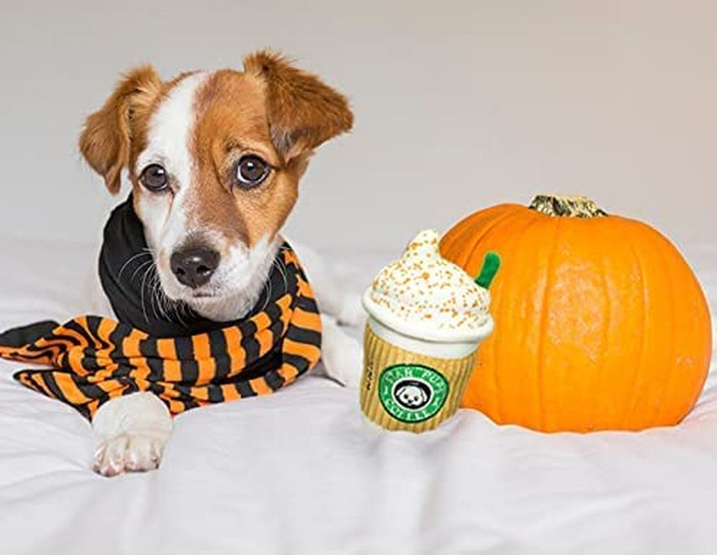 nestpark-parody-star-pups-coffee-dog-toy-pupkin-spice-latte-funny-plush-squeaky-crinkle-dog-toys-for-medium-small-and-large-for-dog-birthday