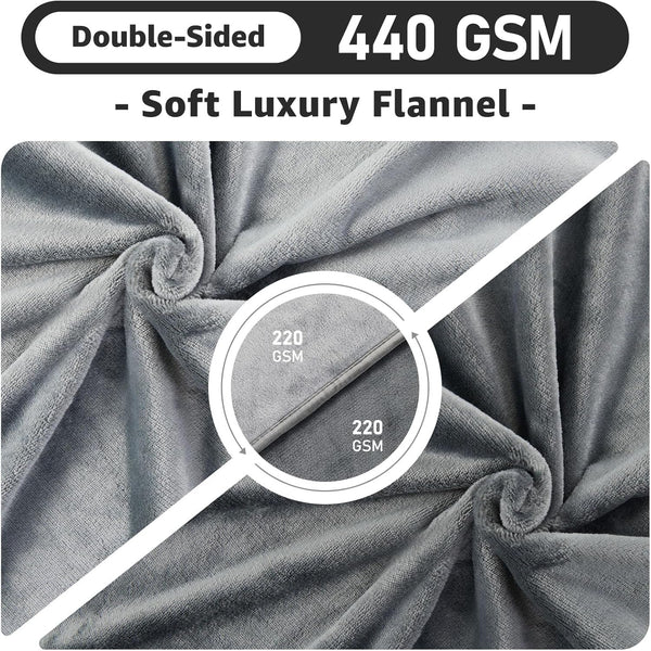 LOOBANI Waterproof Blanket for Bed, Soft Flannel Twin Bed Blanket 60" X 80" | Dog Pet Blankets for Large Dogs, Reversible Spill-Proof Throw for Couch Cover, Movie Time, Camping, Travel, Noise Free, Grey4