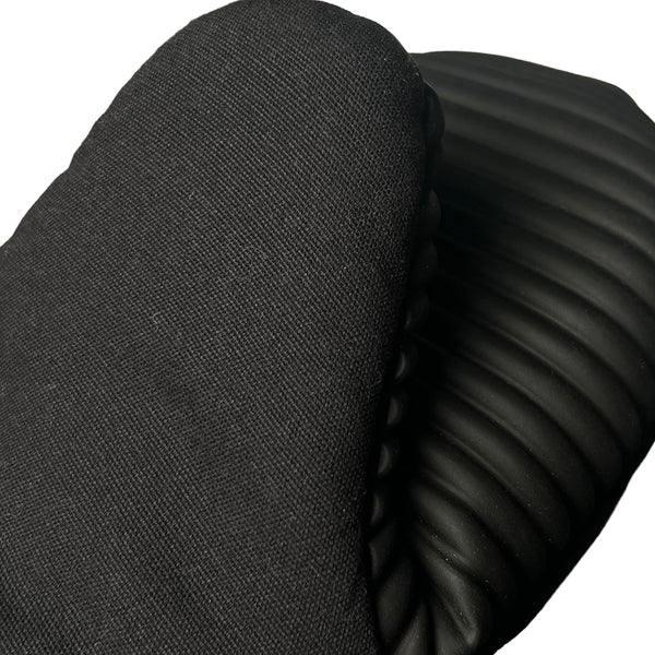 Magnetic Oven Mitts & Pot Holder 3 Pc Set, High Heat Silicone Black | Heat Resistant to 500F, 2 Mini Mitts & 1 Hot Pad, Magnetic Storage, Non-Slip Grip, 100% Machine Washable, Premium Cotton10