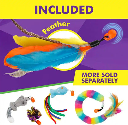 Cat Amazing Snatch - Magnetic Cat Wand Toy! Telescoping, Durable Feather Toy for Cats - Fishing Pole & Teaser Wand String Stick - Cats Can Really Catch!4